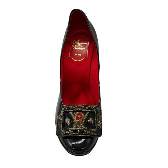 Roger Vivier | Shoes | Roger Vivier Black God Save The Queen  Roger Vivier Black God Save the Queen Patent Leather Buckle Platform Pumps